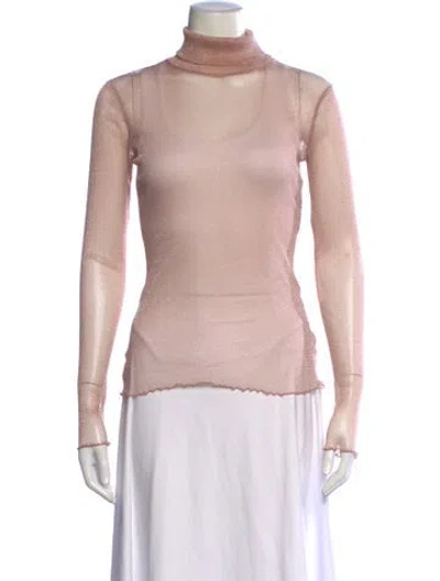 Pre-owned Simkhai Turtleneck Long Sleeve Top In Pink