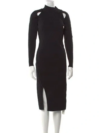 Pre-owned Simkhai Turtleneck Midi Length Dress In Black