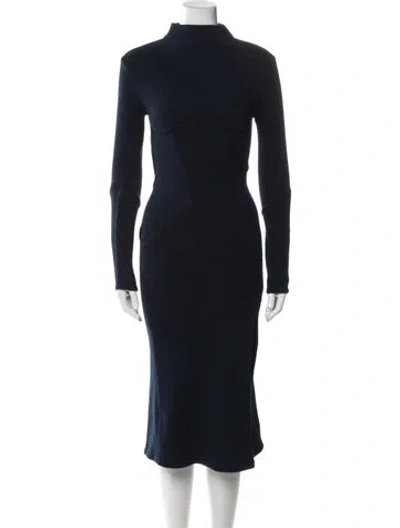 Pre-owned Simkhai Turtleneck Midi Length Dress In Blue