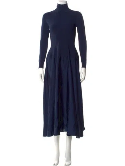 Pre-owned Simkhai Turtleneck Midi Length Dress In Blue