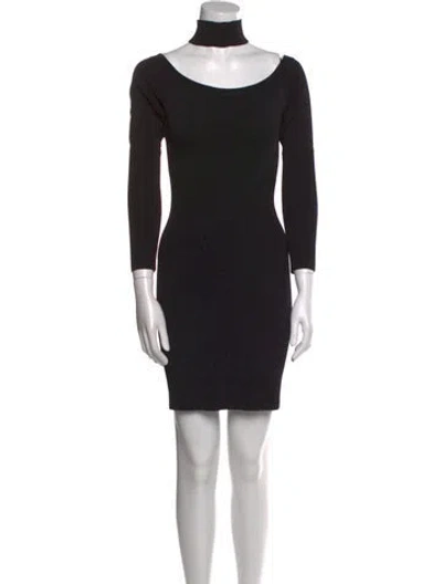 Pre-owned Simkhai Turtleneck Mini Dress In Black