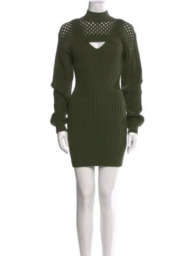 Pre-owned Simkhai Turtleneck Mini Dress In Green