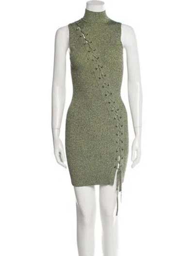 Pre-owned Simkhai Turtleneck Mini Dress In Green