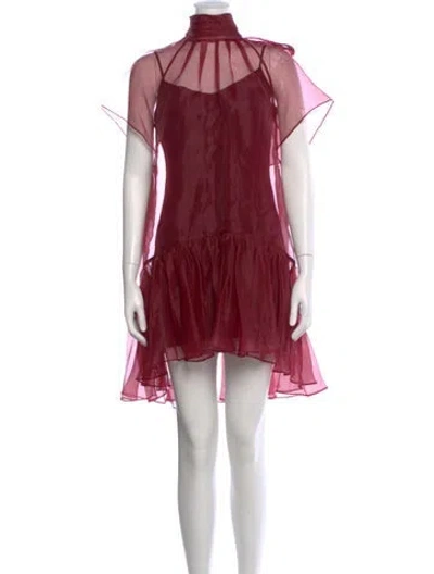 Pre-owned Simkhai Turtleneck Mini Dress W/ Tags In Burgundy