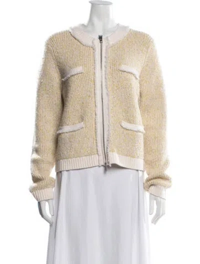 Pre-owned Simkhai Tweed Pattern Crew Neck Sweater In Neutrals