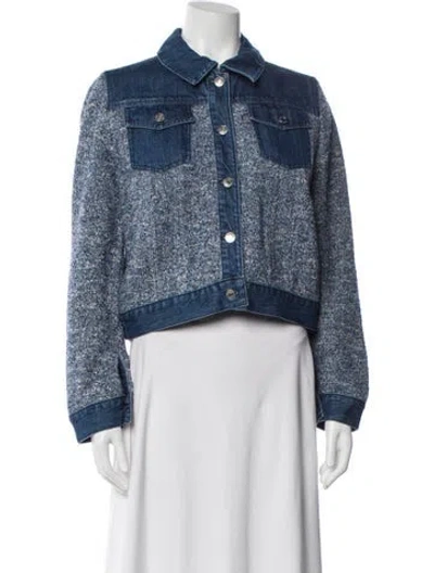 Pre-owned Simkhai Tweed Pattern Denim Jacket In Blue