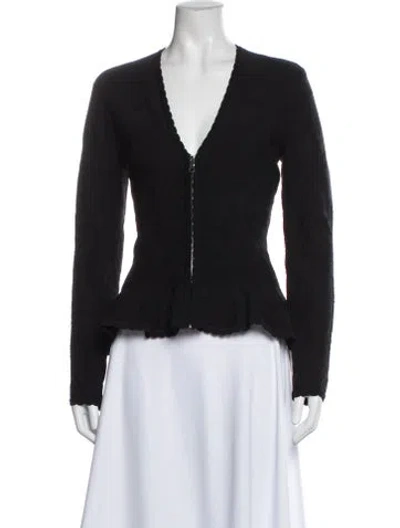 Pre-owned Simkhai Tweed Pattern Jacket In Black