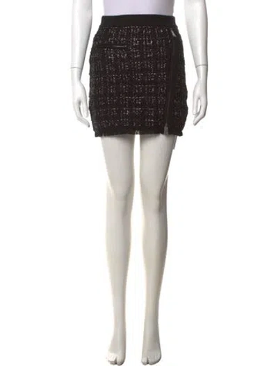 Pre-owned Simkhai Tweed Pattern Mini Skirt W/ Tags In Black/neutrals