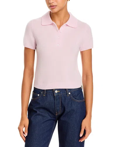 Simkhai Twila Cashmere Short Sleeve Polo In Pink