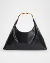 Simkhai Twist Leather Hobo Bag In Black