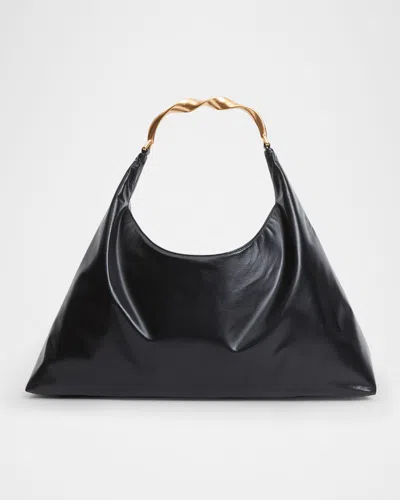 SIMKHAI TWIST LEATHER HOBO BAG
