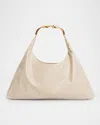 Simkhai Twist Leather Hobo Bag In Sand