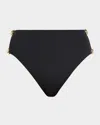 Simkhai Tyas Studded High-waist Bikini Bottoms In Black
