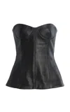 Simkhai Tyla Lambskin Bustier Top In Black