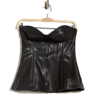 Simkhai Tyla Leather Bustier Top In Black
