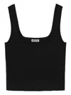Simkhai Uri Square-neck Ribbed Top In Black