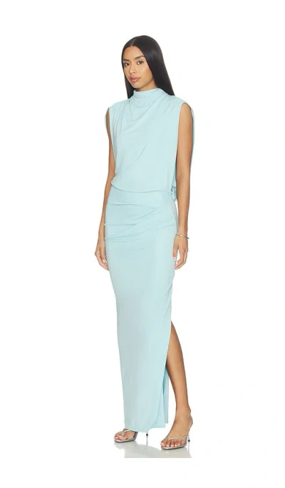 Simkhai Vale Draped Jersey Midi Dress In Blue
