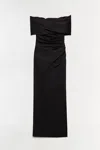 Simkhai Valencia Draped Satin Gown In Black In Black