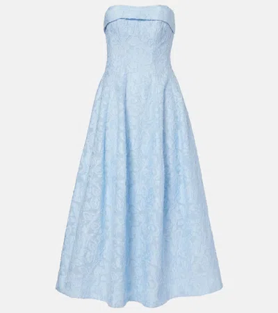 Simkhai Valeria Jacquard Midi Dress In Blue