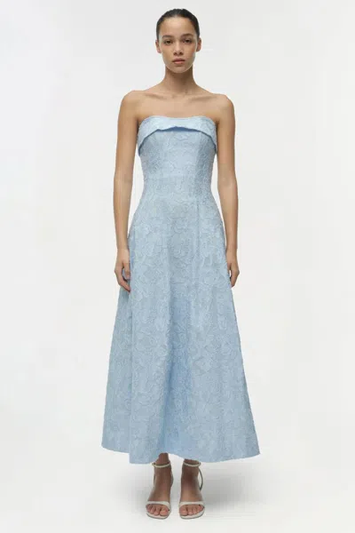Simkhai Valeria Jacquard Midi Dress In Tidepool In Blue