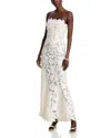 Simkhai Valletta Strapless Floral Lace Maxi Dress In White Multi