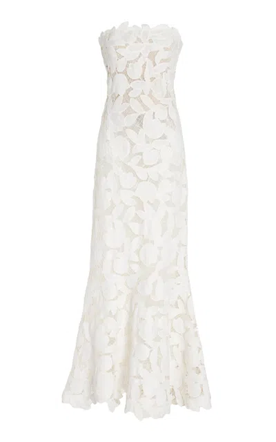 Simkhai Valletta Embroidered Lace Maxi Dress In White