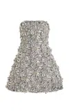 Simkhai Vandelia Embroidered Mini Dress In Silver
