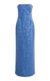 Simkhai Vanessa Embellished Bustier Midi Dress In Blue