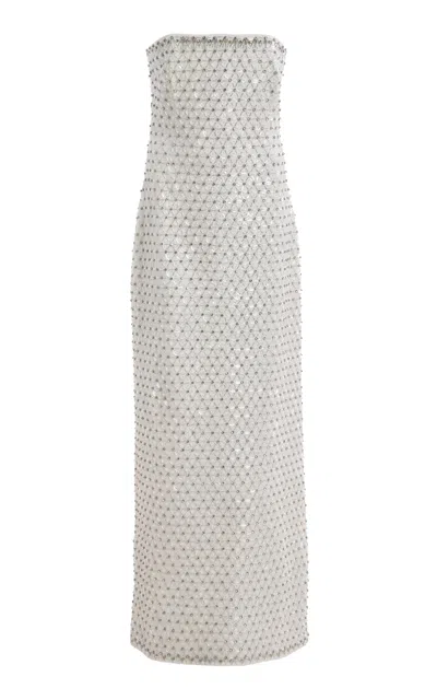 Simkhai Vanessa Embellished Bustier Midi Dress In Gray