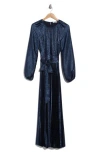 Simkhai Varenya Long Sleeve Pleated Maxi Dress In Blue