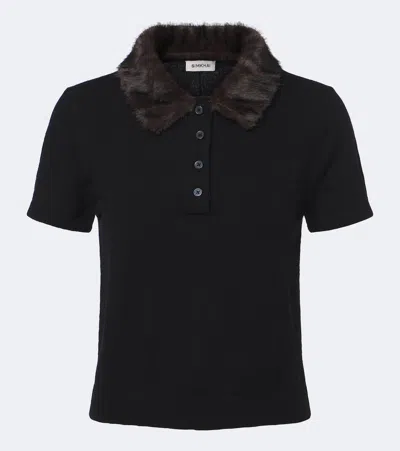 Simkhai Vayla Wool And Cashmere Polo Sweater In Black