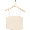 Simkhai Vela Square Neck Crop Camisole In Ecru