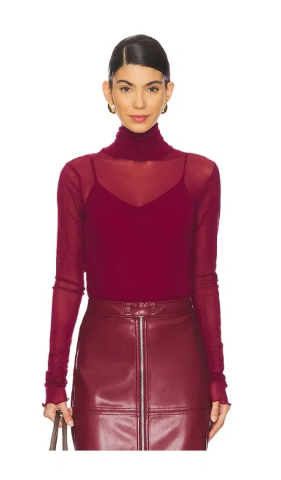 Simkhai Velora Bodysuit In 波尔多红葡萄酒色