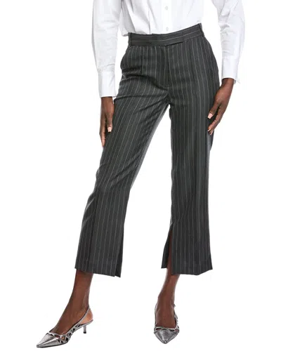 Simkhai Vera Straight Leg Crop Wool-blend Pant In Gray