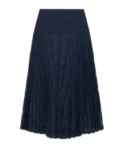 Simkhai Verona Pleated Midi Skirt In Blue