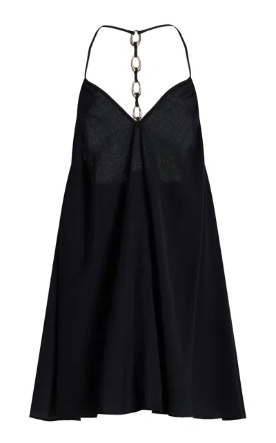 Simkhai Vicki Embellished Gauze Mini Dress In Black