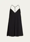 Simkhai Vicki Embellished Gauze Mini Dress In Black