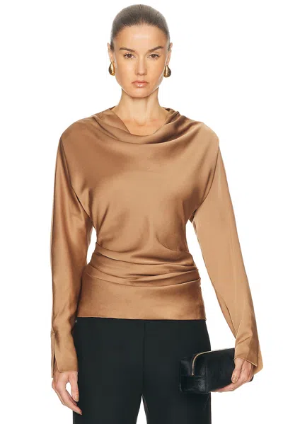 Simkhai Victoria Draped Top In Brown