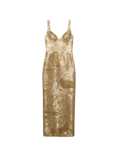 Simkhai Viella Bustier Maxi Dress In Gold