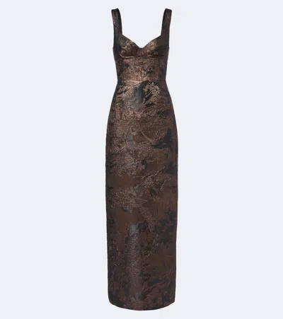 Simkhai Viella Jacquard Gown In Brown