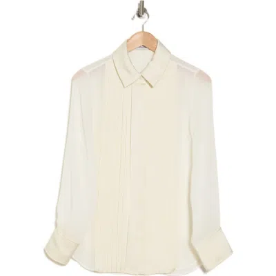 Simkhai Vinka Pleated Button-up Shirt In Ivory