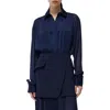 Simkhai Vinka Pleated Button-up Shirt In Midnight
