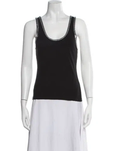 Pre-owned Simkhai Vintage Scoop Neck Top In Black