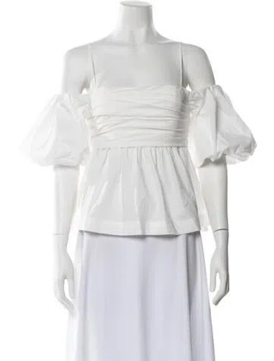 Pre-owned Simkhai Vintage Square Neckline Blouse In White
