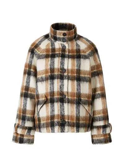 Simkhai Virelle Plaid Check-print High-neck Jacket In Multi
