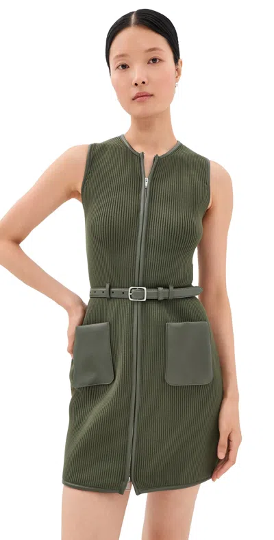 Simkhai Viretta Mini Dress Dark Olive In Green