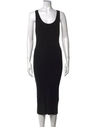 Pre-owned Simkhai Virgin Wool Midi Length Dress In Black