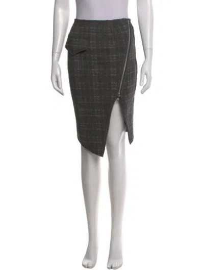 Pre-owned Simkhai Virgin Wool Midi Length Skirt In Gray
