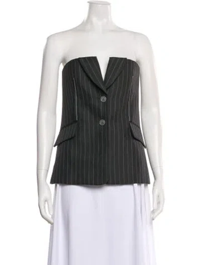 Pre-owned Simkhai Virgin Wool Strapless Top In Gray