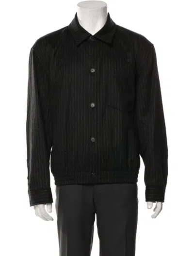 Pre-owned Simkhai Virgin Wool Striped Jacket W/ Tags In Black